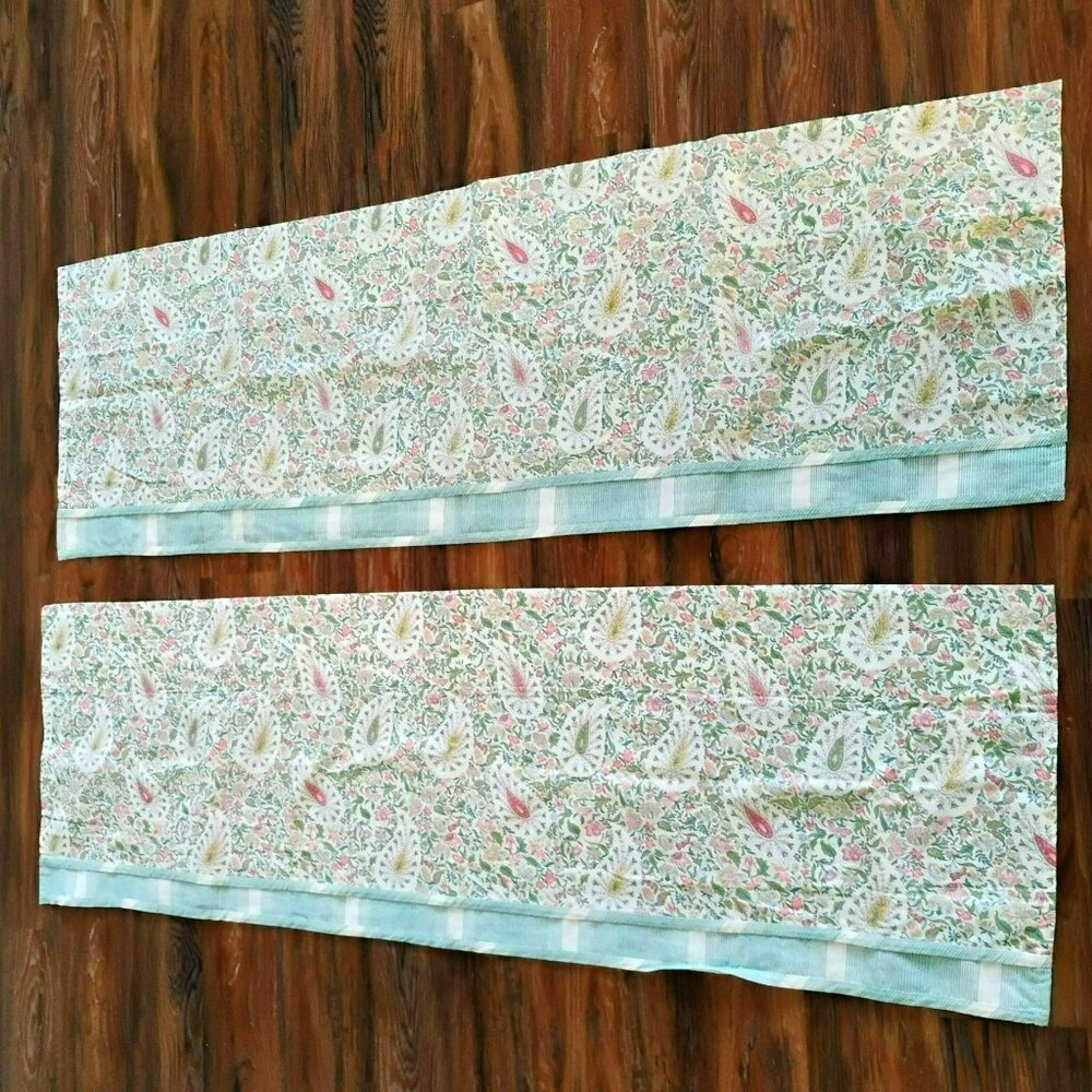 Waverly Paisley Valence, Multicolor Pastel Floral 60" X 16" Cotton LIKE NEW - Picture 4 of 8